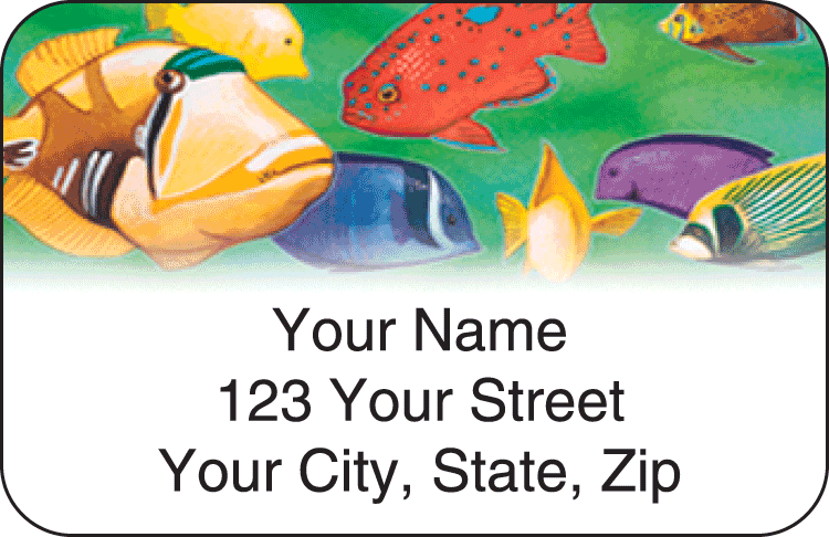 Tropical Aquarium Address Labels