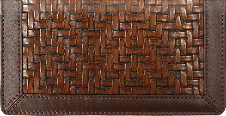 Woven Leather Checkbook Cover