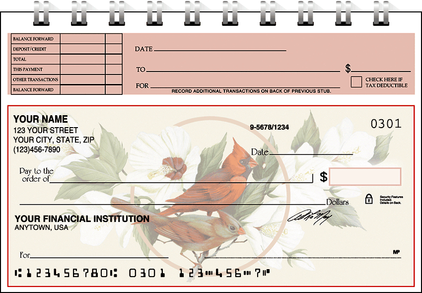 Birds &amp; Blossoms Top Stub Checks - Singles