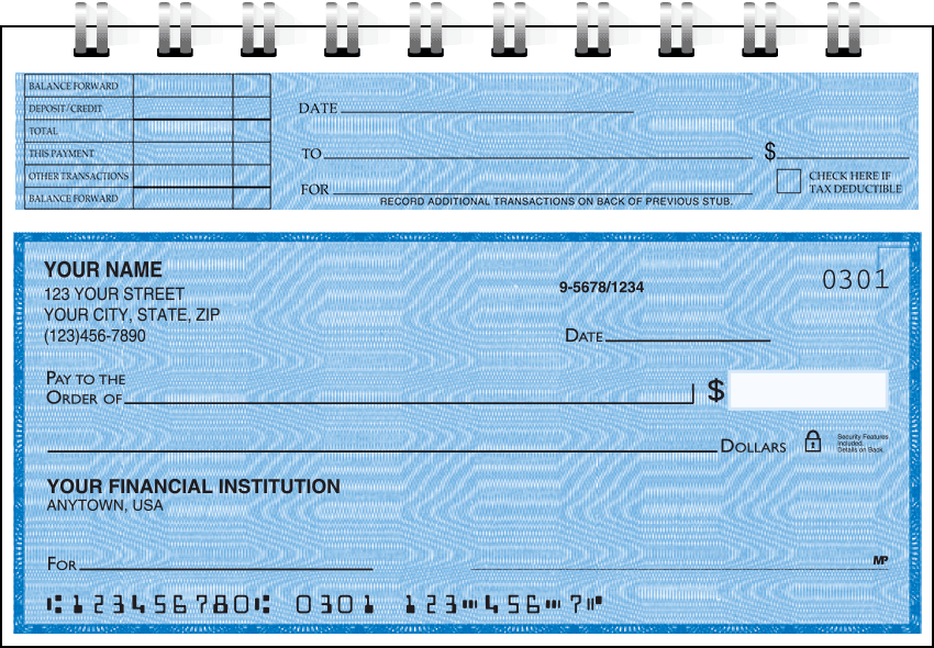 Blue Safety Top Stub Checks - Singles