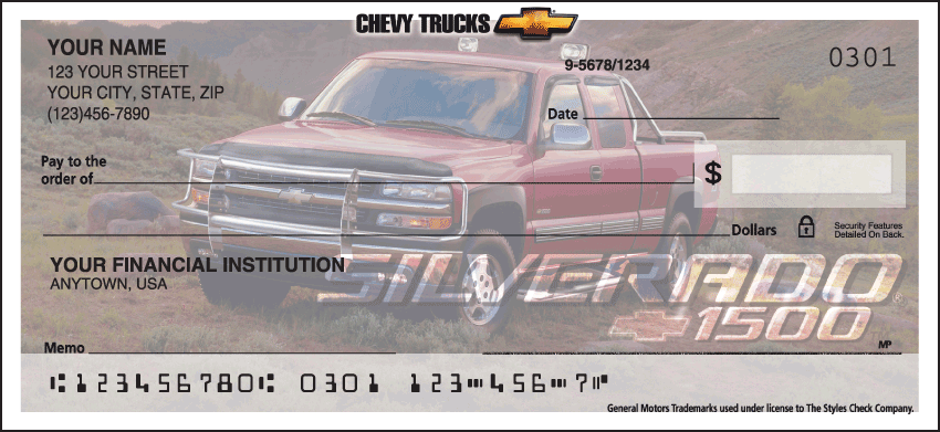 Chevy Trucks Checks - 1 box - Duplicates