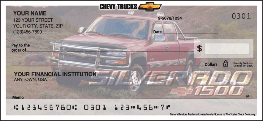 Chevy Trucks Checks - 1 box - Singles