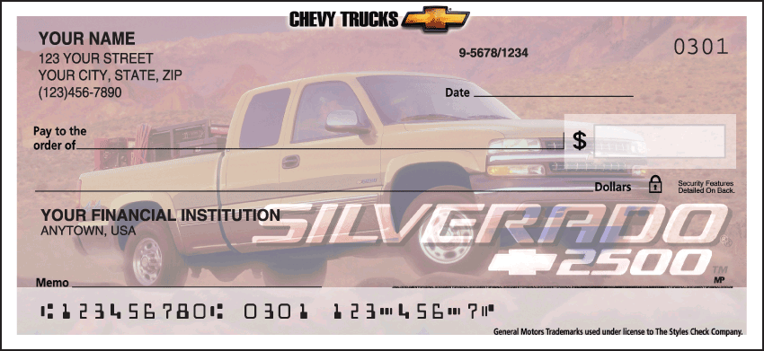 Chevy Trucks Checks - 1 box - Singles