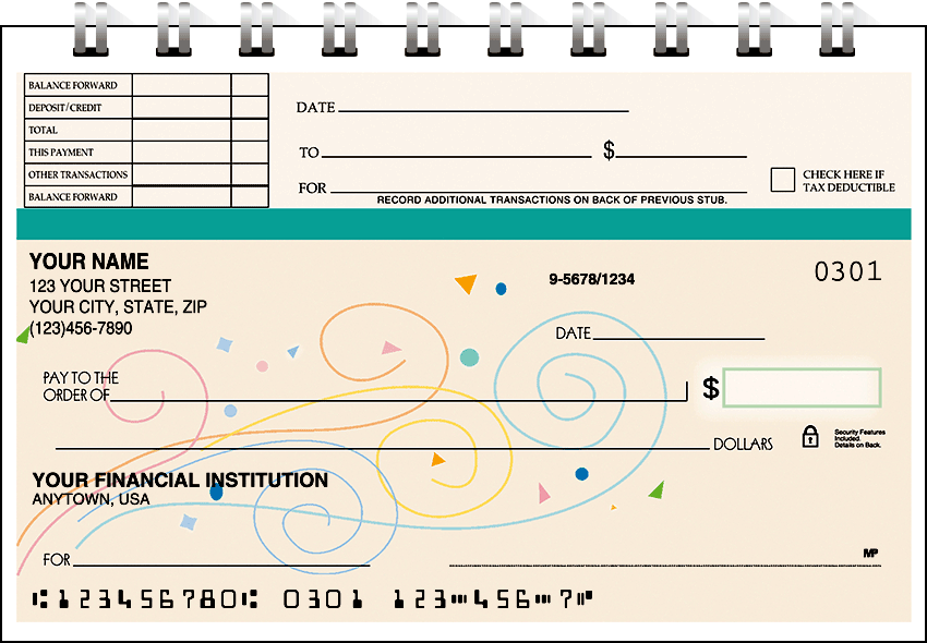 Confetti Top Stub Checks - Singles