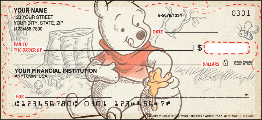 Disney Pooh &amp; Friends Checks - 1 Box - Singles