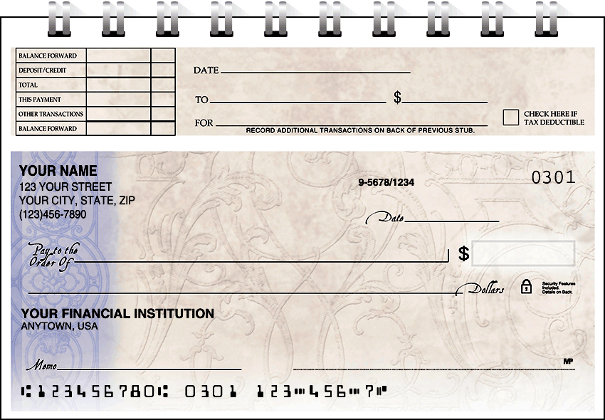 Filigree Top Stub Checks - Singles