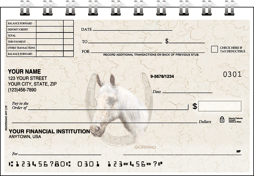 Horses Top Stub Checks - Singles