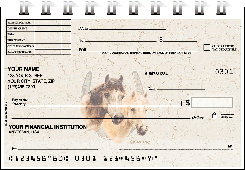 Horses Top Stub Checks - Singles