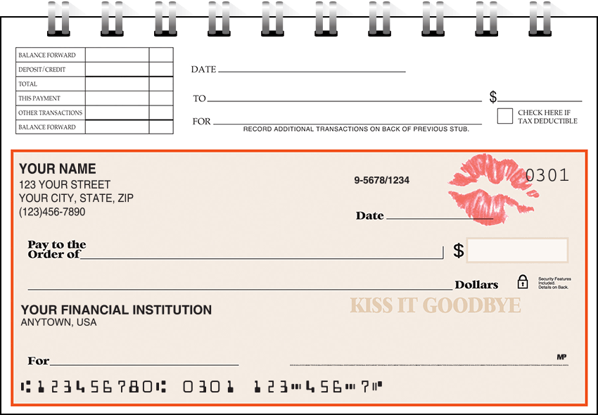 Kiss It Goodbye Top Stub Checks 1 Box Singles