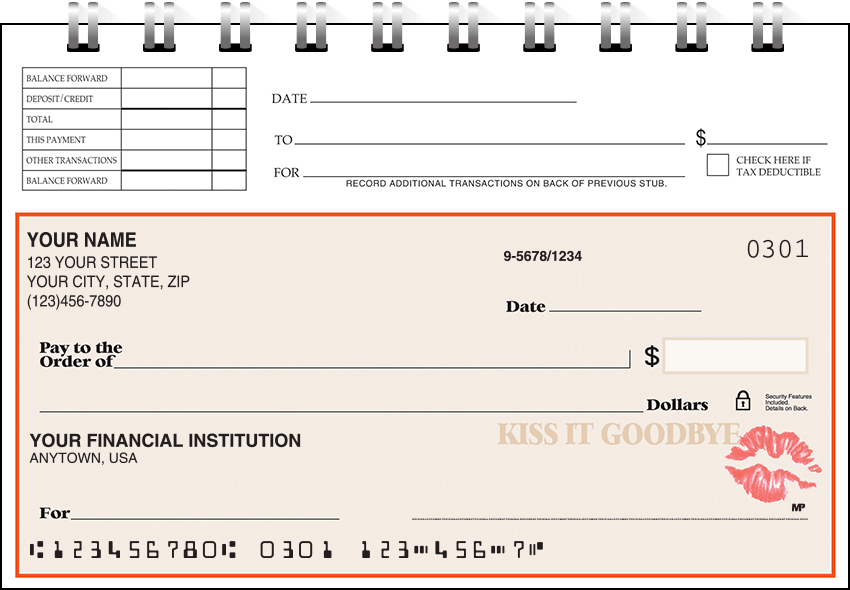 Kiss It Goodbye Top Stub Checks - Singles