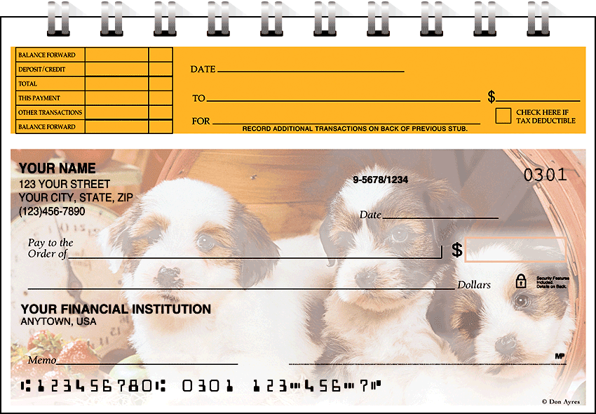 Puppy Pals Top Stub Checks - Singles